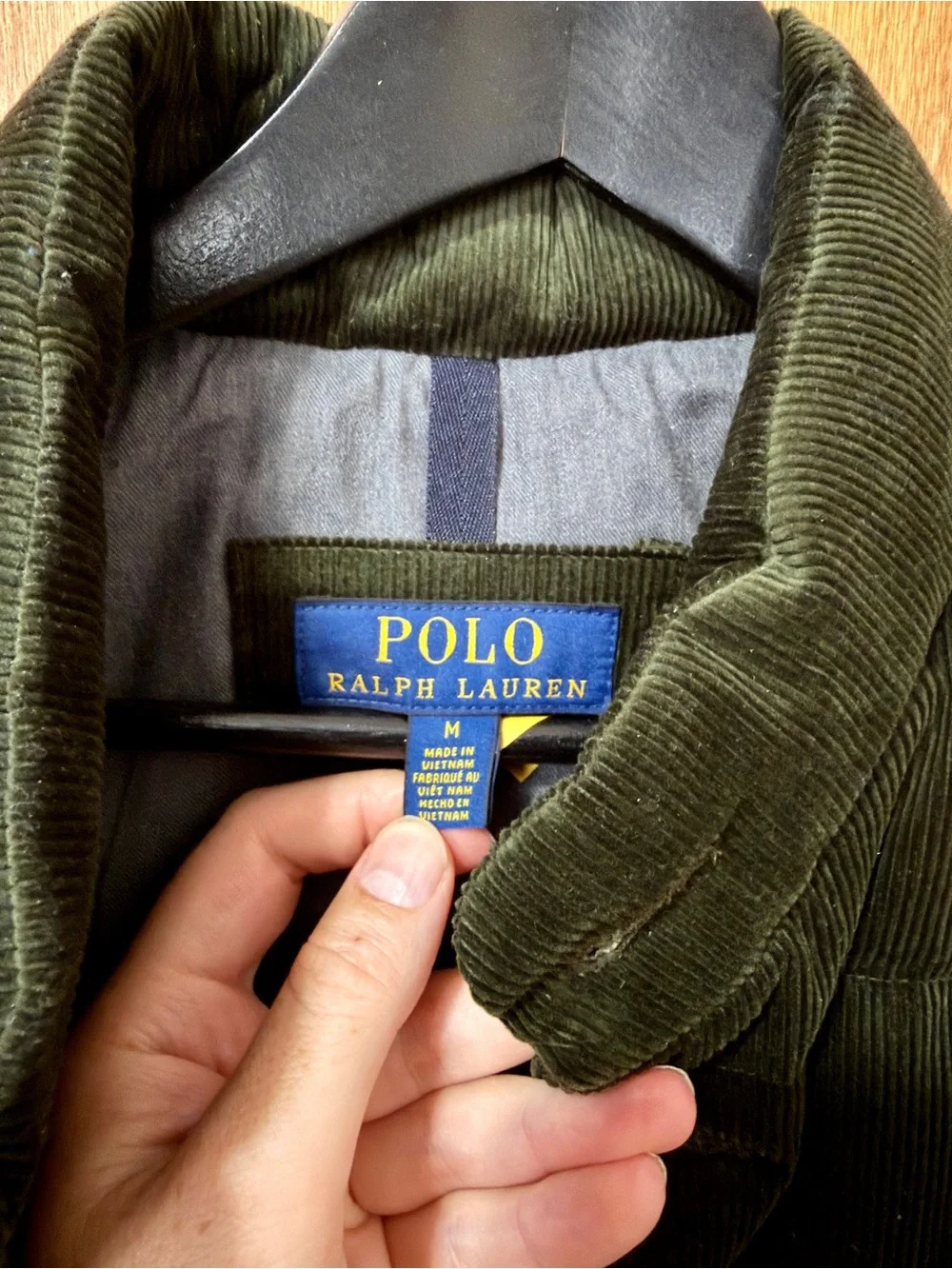Polo by Ralph Lauren Duck Down Olive Green Corduroy Quilted Vest
